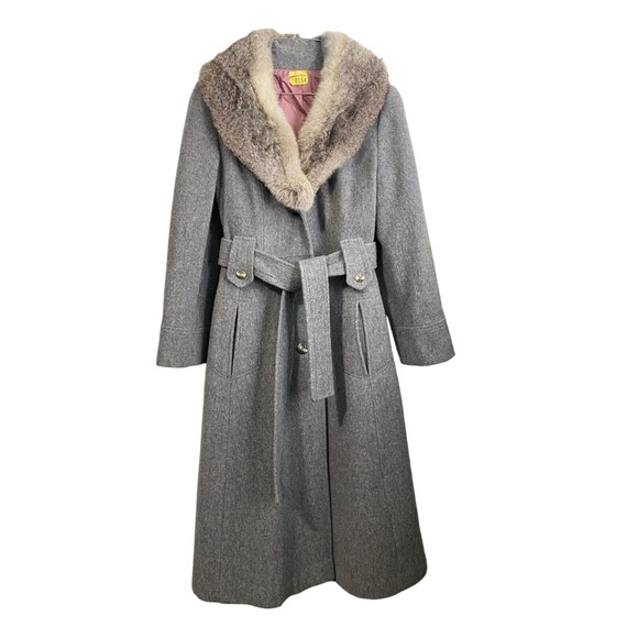 Sears JR Bazaar Women's Wool Coat Fur Collar Union Made Vintage 1970's USA EUC! - Picture 16 of 16